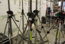 +VAT Manfrotto 087NW heavy duty steel wind up camera stand on castors. Max load 30Kg, Max height