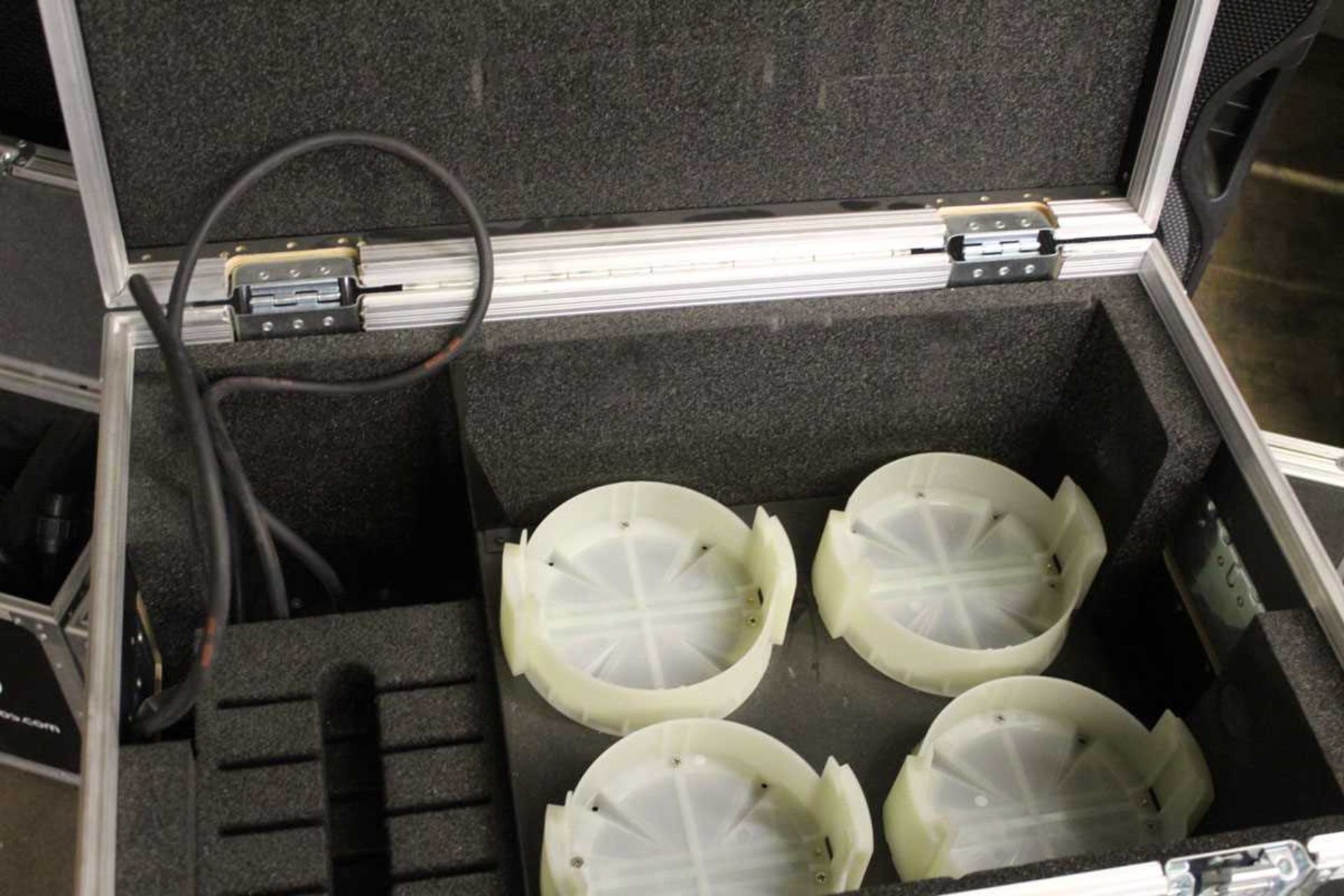 +VAT Set of four Astera AX5 Triple PAR spotlights with associated cable in flight case - Image 2 of 6