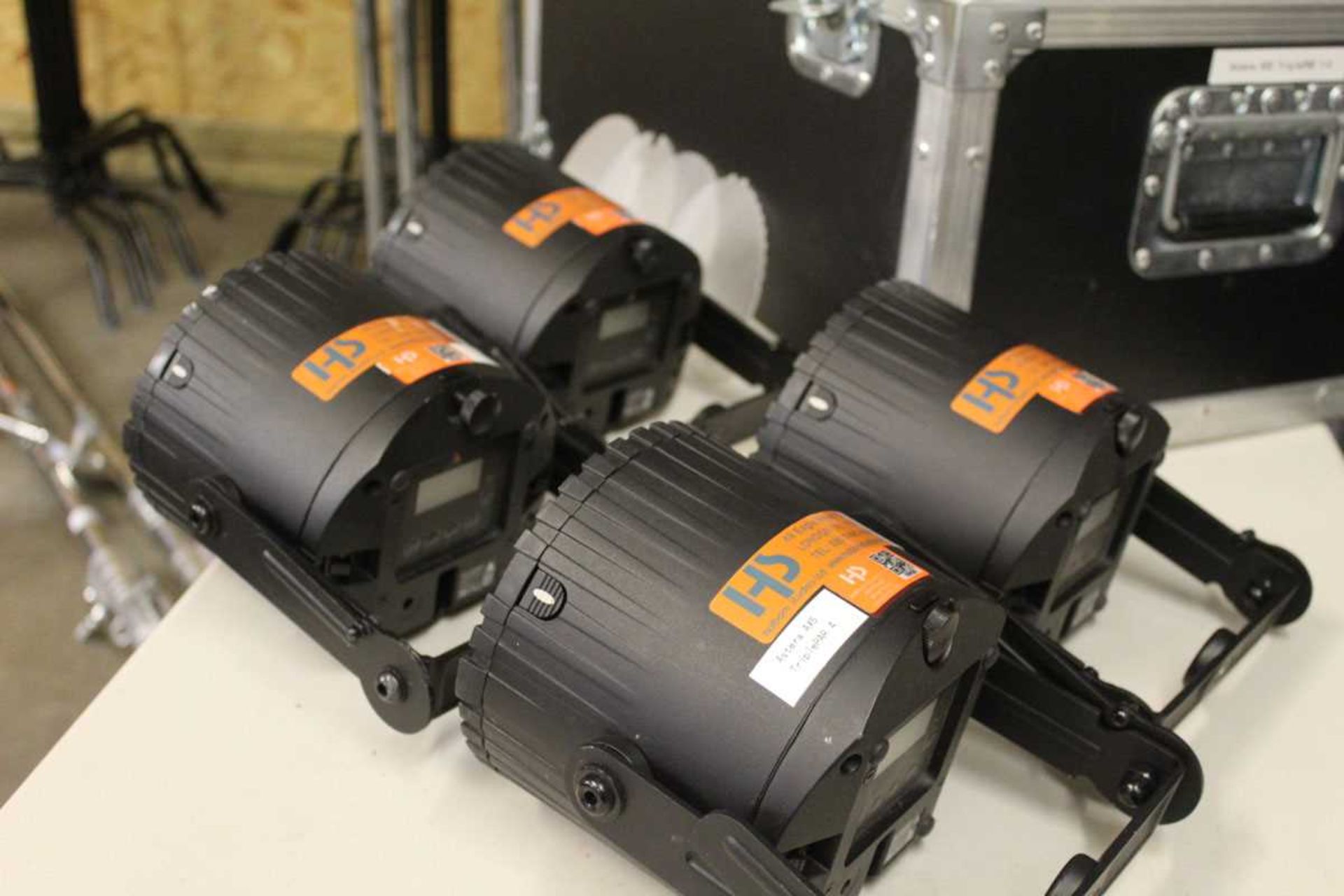 +VAT Set of four Astera AX5 Triple PAR spotlights with associated cable in flight case - Image 5 of 7