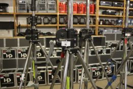 +VAT Manfrotto 087NW heavy duty steel wind up camera stand on castors. Max load 30Kg, Max height