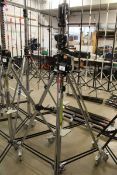 +VAT Manfrotto 087NW heavy duty steel wind up camera stand on castors. Max load 30Kg, Max height