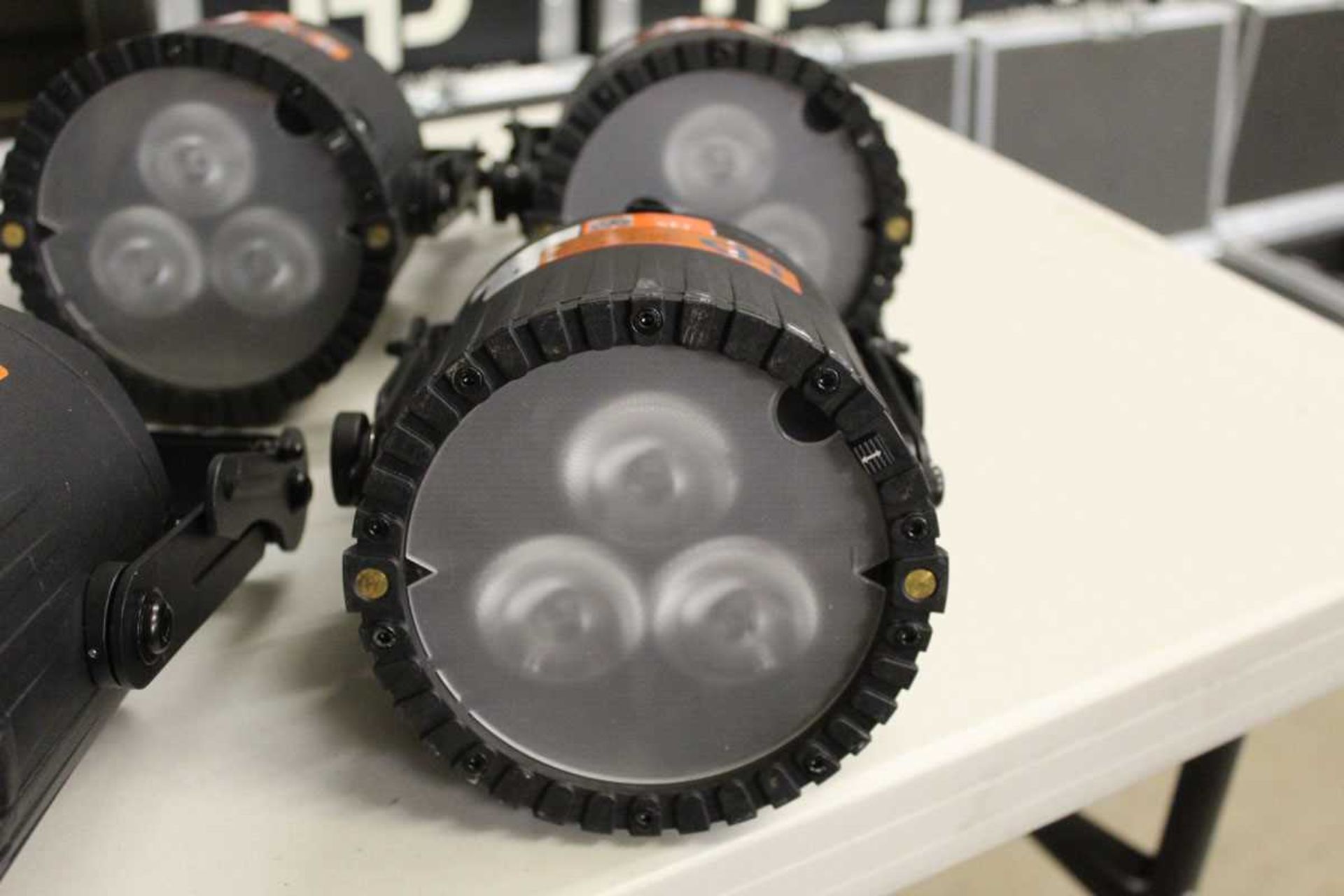 +VAT Set of four Astera AX5 Triple PAR spotlights with associated cable in flight case - Image 4 of 7