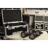+VAT Set of four Astera AX5 Triple PAR spotlights with associated cable in flight case