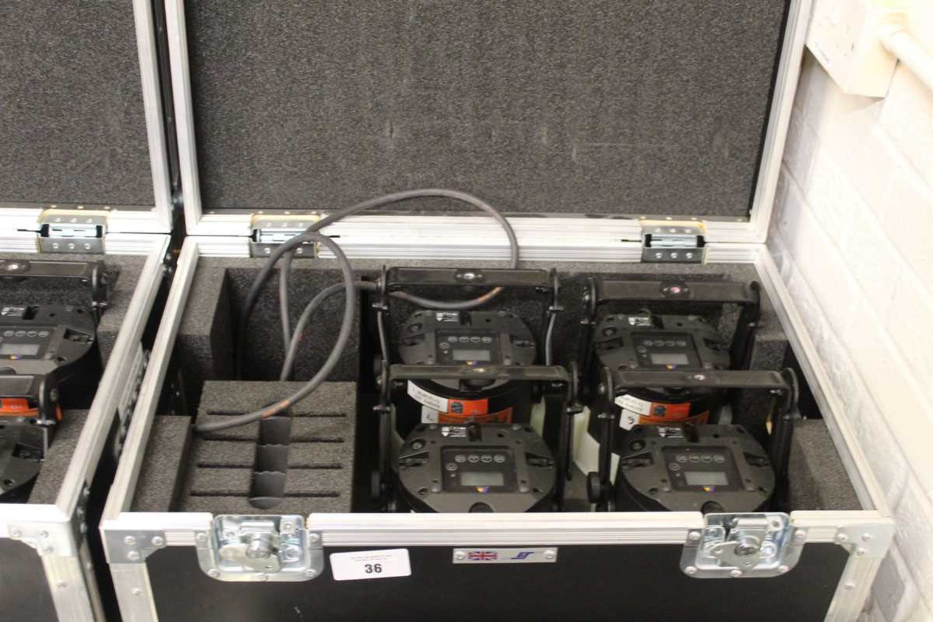 +VAT Set of four Astera AX5 Triple PAR spotlights with associated cable in flight case - Image 6 of 6