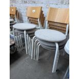 +VAT 8 Tip Toe cream stacking chairs