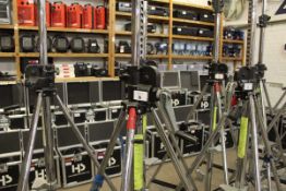 +VAT Manfrotto 087NW heavy duty steel wind up camera stand on castors. Max load 30Kg, Max height