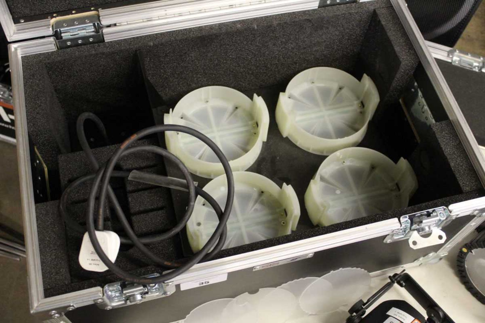 +VAT Set of four Astera AX5 Triple PAR spotlights with associated cable in flight case - Image 2 of 7