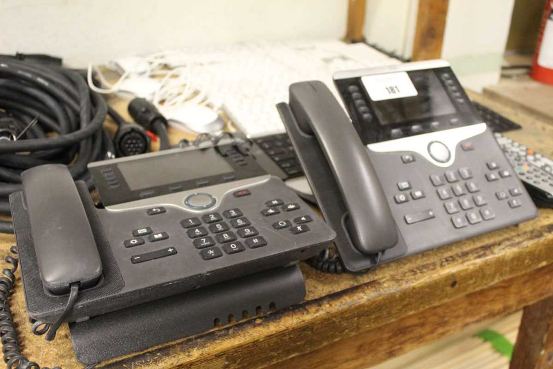 +VAT Two Cisco office phones and five assorted keyboards, some with mice - Image 3 of 3