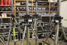 +VAT Manfrotto 087NW heavy duty steel wind up camera stand on castors. Max load 30Kg, Max height