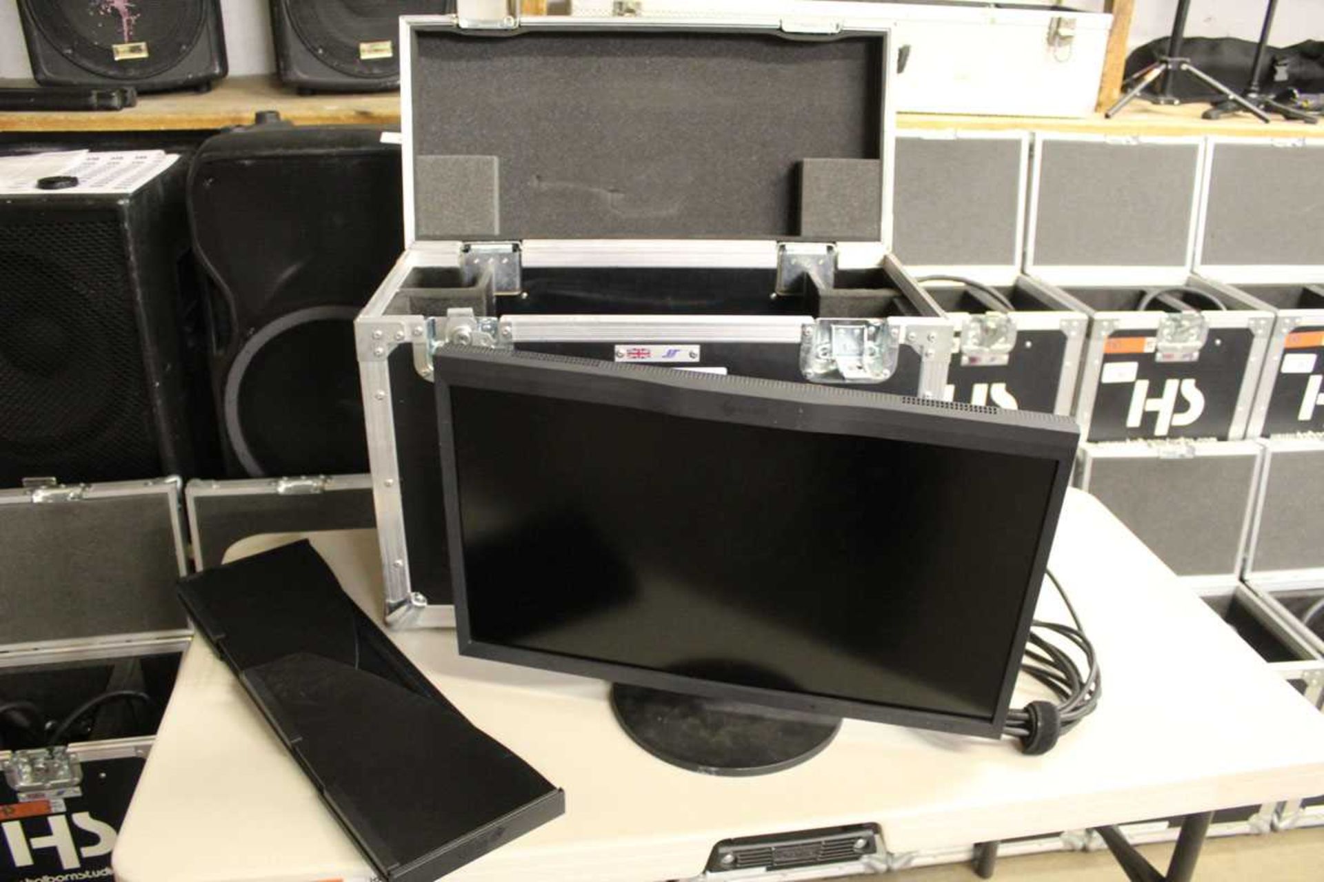 +VAT Eizo Colour Edge CG248 23.8" LCD monitor with stand and associated equipment in flight case