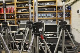+VAT Manfrotto 087NW heavy duty steel wind up camera stand on castors. Max load 30Kg, Max height