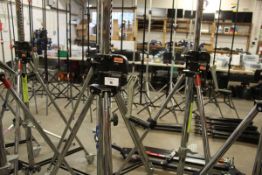 +VAT Manfrotto 087NW heavy duty steel wind up camera stand on castors. Max load 30Kg, Max height