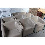 +VAT 8 beige leather effect armchairs