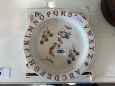 Beatrix Potter birthday plate and an alphabet bowl