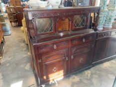 +VAT Dark oak old charm style sideboard with gallery section over