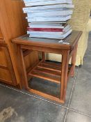 Mid Century teak tile topped occasional table