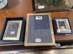 3 various sized silver hallmarked picture frames