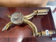 2 brass wall sconces in the form of bamboo