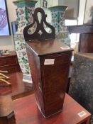 Small lidded mahogany candle box