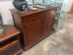+VAT Modern hardwood finish cupboard with 2 upper drawers