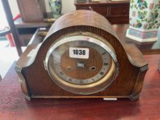 Oak cased Napolean type mantel clock