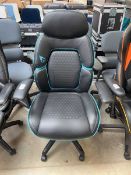 +VAT DPS black and blue leatherette twin armed office armchair on 5 star base