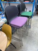 Set of 6 high top stools on chrome bases
