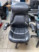 +VAT Dormeo black leatherette twin arm office armchair on 5 star base
