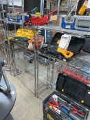 Pair of chrome 4 tier shelving racks