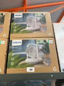 +VAT 2 Philips 2000 Series table top fans, boxed