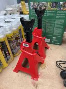 Pair of red and black axle stands