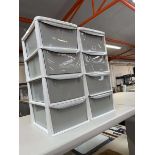 Pair of plastic 4-drawer storage organisers