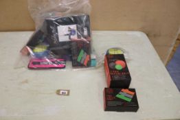 +VAT Bag of assorted exercise equipment and accessories including yoga blocks, muscle tape,