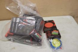 +VAT Bag of assorted fitness and exercise equipment and accessories including yoga stretch bands,