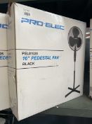 +VAT Pro Elec 16" pedestal fan in box