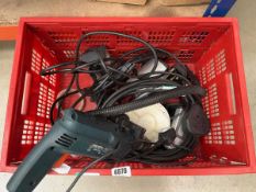 Crate; B+D KD162 240v hammer drill, flexible hoses, extension etc.