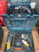 +VAT 2x cased Bosch hammer drills; GSB60RE 240v, GBH2-26DRE 110v