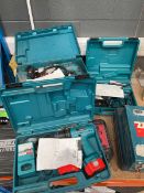 240v Makita hammer drill, 240v Makita jigsaw, plus 2 batteries and charger