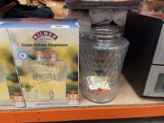 +VAT 1 Boxed Kilner drinks dispensers, plus 1 unboxed