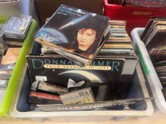 Box containing vinyl records