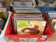 Box containing vinyl records