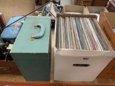 Box containing vinyl records