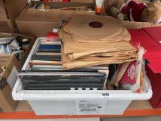 Box of vinyl records