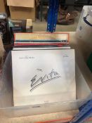 Box containing vinyl records