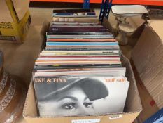 Box containing vinyl records