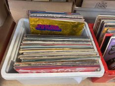 Box containing vinyl records
