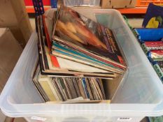 Box containing vinyl records
