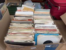 Box of 7" vinyl records