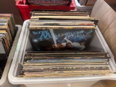 Box containing vinyl records