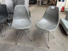 +VAT Charles & Ray Eames for Vitra, two DSR Eiffel chairs with chrome legs, in charcoal grey